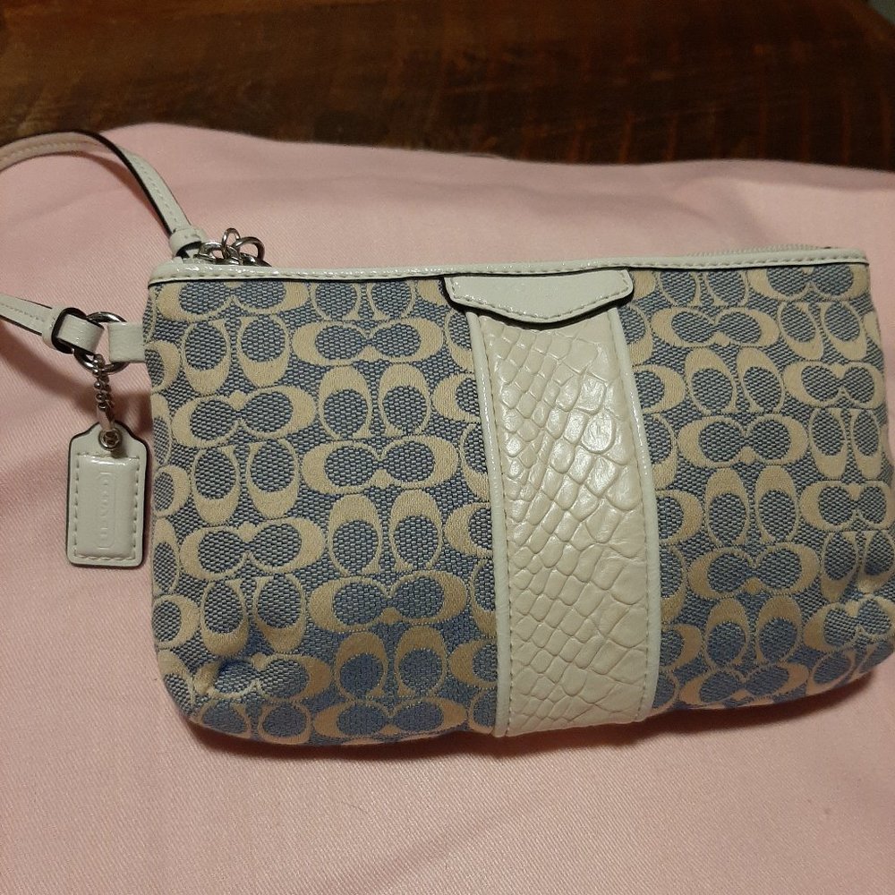 Coach Wristlet with snake trim accent